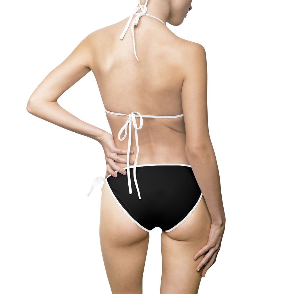 Ferrari Brown Monogram Triangle Bikini — Women's Tie-Side Swimsuit