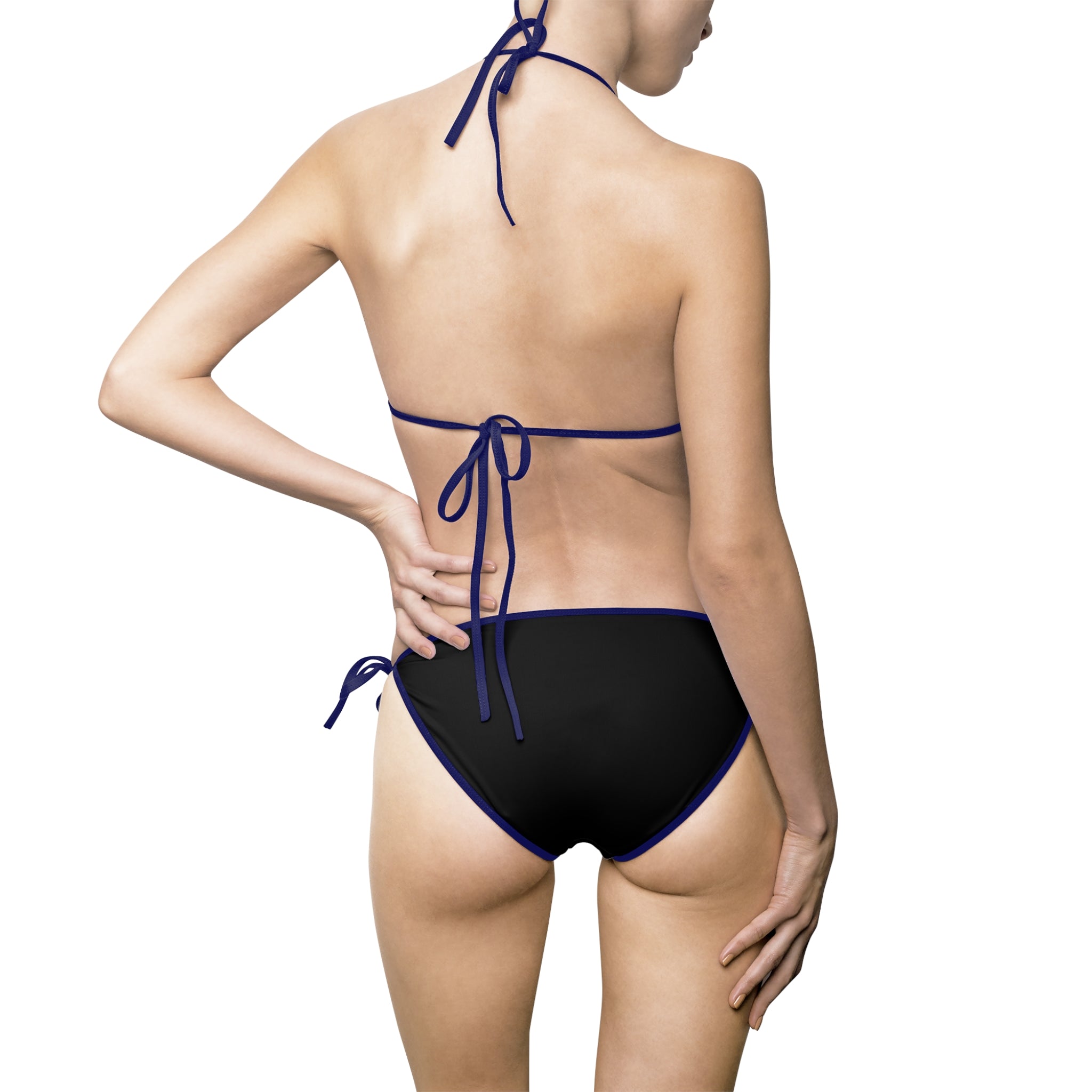 Ferrari Brown Monogram Triangle Bikini — Women's Tie-Side Swimsuit