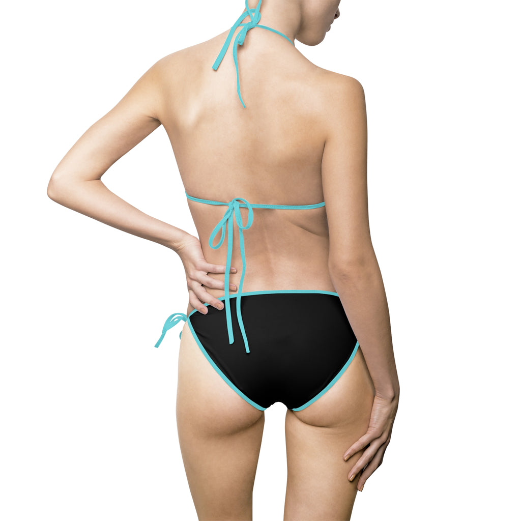 Ferrari Brown Monogram Triangle Bikini — Women's Tie-Side Swimsuit