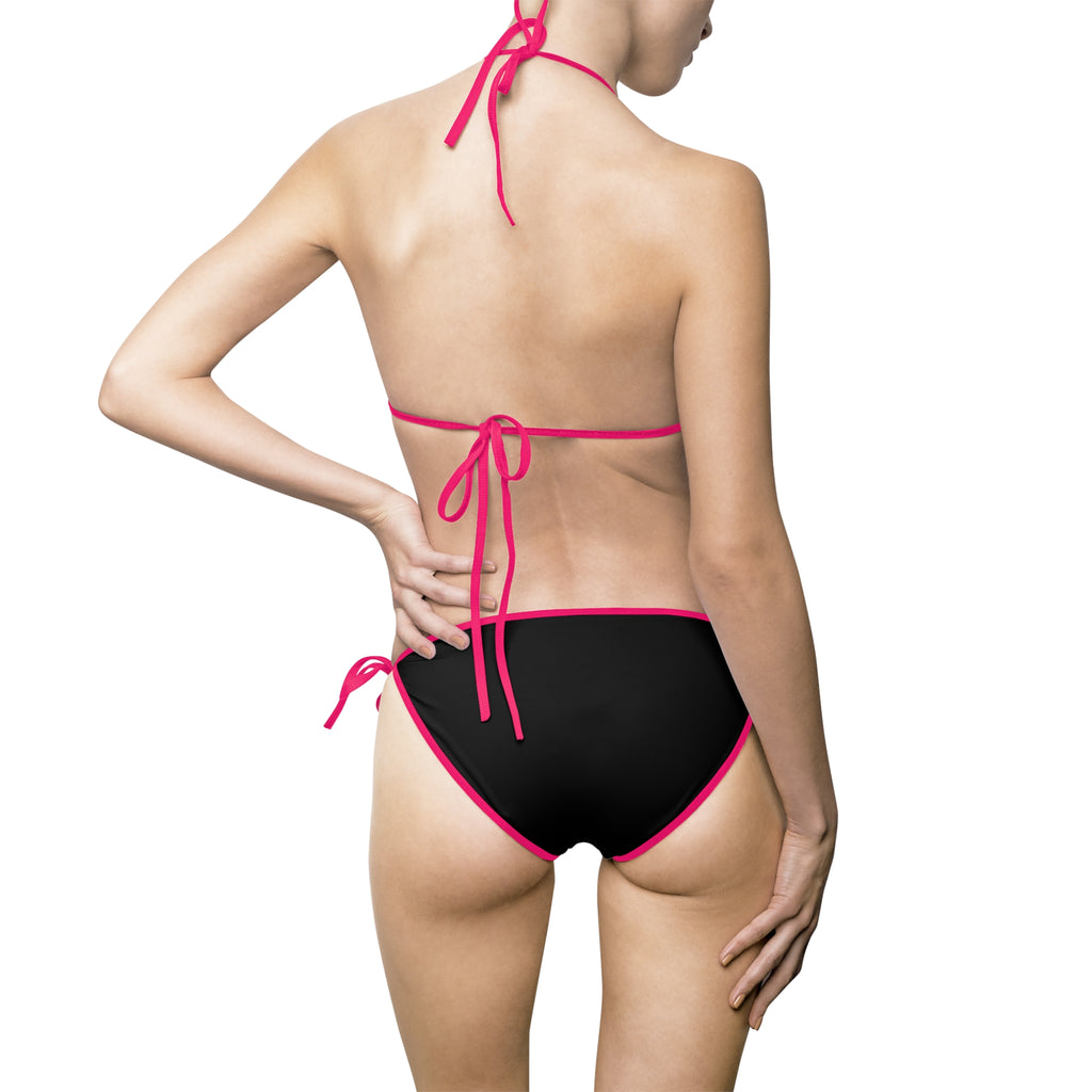 Ferrari Brown Monogram Triangle Bikini — Women's Tie-Side Swimsuit
