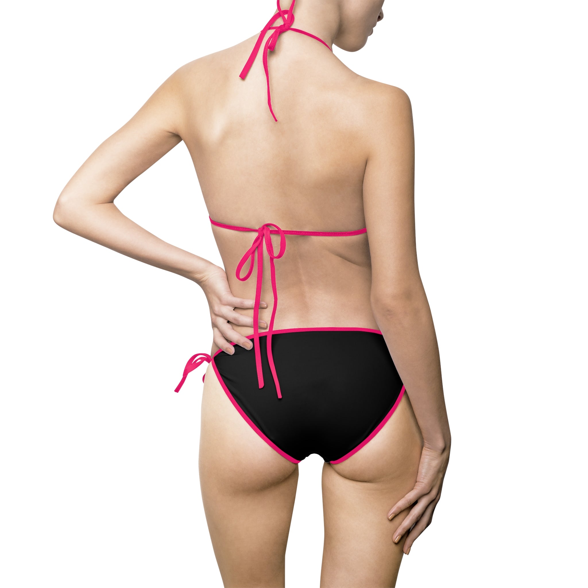 Ferrari Brown Monogram Triangle Bikini — Women's Tie-Side Swimsuit