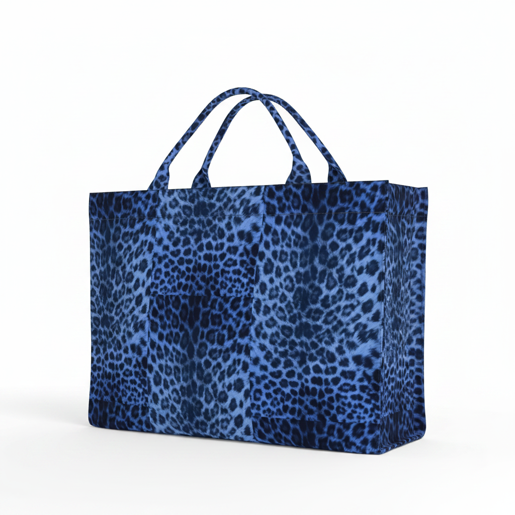 FerrariInspired Signature Blue LeopardCarryall Tote
