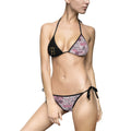 Pink Leopard Bikini — Women's Tie-Side Triangle Swimsuit with Monogram Accent