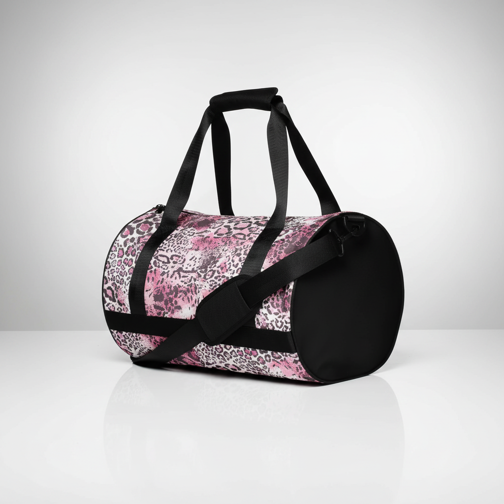 Pink Leopard Print Gym  Bag