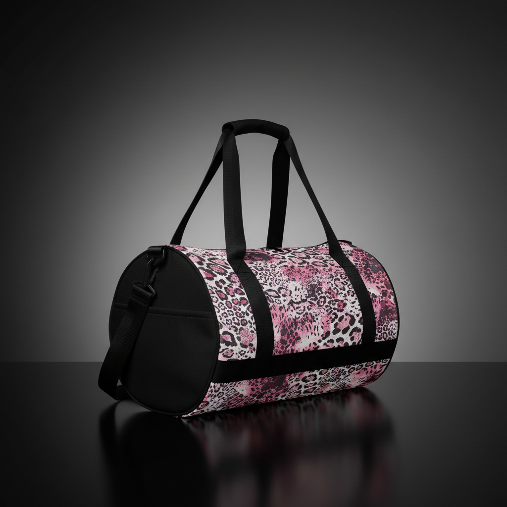 Pink Leopard Print Gym  Bag